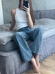 Женские джинсы STRAIGHT прямого кроя тёмно-синие 40 Its Basic - изображение 7