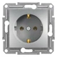 Розетка Schneider Electric Asfora с заземлением алюминий EPH2900161 - изображение 1