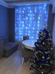 Новогодняя занавеска-гирлянда "Холодный бриллиант" 3х3м, 300 LED, холодный белый свет - изображение 6