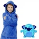 Детская игрушка-толстовка Huggle Pets Hoodie плед трансформер с капюшоном и рукавами 3 в 1 до 140 см, голубая - изображение 2