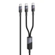 Кабель швидкої зарядки 2в1 Hoco U139 PD 100W Передача даних Type-C на Type-C х 2 1.2м Black - зображення 4
