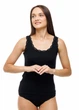 Женская майка с кружевной отделкой с бамбука на широких бретелях Наталюкс XL черный (5121733290951) - изображение 1
