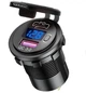 Врезная USB розетка в авто с вольтметром QC 3.0 USB + PD Type-C 12В-24В - изображение 1
