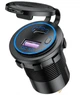 Врезная USB розетка в авто QC 3.0 USB + PD Type-C 12В-24В СИНЯЯ - изображение 1