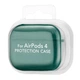 Силиконовый чехол Silicone Case для AirPods 4 pine green с микрофиброй зеленый с карабином - изображение 2