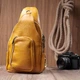 Яркая женская сумка из экокожи с акцентом на текстильную лямку Vintage 22775 Желтый - изображение 9