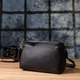 Женская кожаная сумка Vintage с жестким дном черная 27×16×11 см 51418 - изображение 2