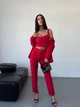 Жіночий класичний костюм трійка (піджак+топ+брюки) Uaclothes 46-48 Червоний (like34247-146551350) - изображение 3