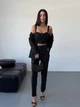 Жіночий класичний костюм трійка (піджак+топ+брюки) Uaclothes 46-48 Чорний (like34246-146541350) - изображение 2