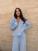 Жіночий велюровий костюм на змійці (худі+штани) Uaclothes 42-46 Блакитний (like34267-146751360) - изображение 3