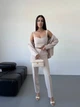 Жіночий класичний костюм трійка (піджак+топ+брюки) Uaclothes 42-44 Бежевий (like34243-146511349) - зображення 3