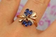 Кольцо Xuping Jewelry крылышки с синими камнями р 19 золотистое - изображение 6