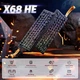 Проводная механическая клавиатура Attack Shark 68HE, Hot-Swap, магнитные переключатели Kailh Box Pink, PBT-клавиши, RGB-подсветка, компактный 68% дизайн, черная с полосками - изображение 4