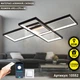 Управляемая светодиодная СМАРТ люстра ESLLSE SVEN 85W 3S 690x470x85мм Черно-белая с пультом для кухни, спальни, гостиной - изображение 2