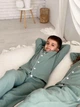 Детская муслиновая пижама брюки+рубашка длинный рукав VIVA от COSY 116-122 см, эвкалипт VIMUЕ5453 - изображение 5