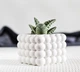 Бетонное кашпо горшок для кактусов и суккулентов (Белое) GREYMIX Concrete Art - изображение 1