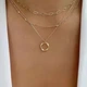 Багатошарове кольє «Golden Trio» з підвіскою-кільцем Honey Fashion Accessories золотистий (120266) - изображение 2