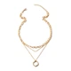 Багатошарове кольє «Golden Trio» з підвіскою-кільцем Honey Fashion Accessories золотистий (120266) - изображение 3