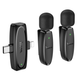 Микрофон-петличка HOCO L15 Dual-mic clip-on wireless digital microphone (iP/Type-C) Black (6942007638623) - изображение 1