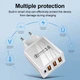 Сетевое зарядное устройство, блок питания 48 Вт, 2 USB + QC 3.0 + Type-C PD 20 Вт, адаптер для зарядки, белый - изображение 3