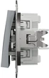 Перемикач 2-клавішний Schneider Electric Asfora самозажимний сталь EPH0600162 - изображение 3