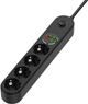 Przedłużacz listwy zasilającej ColorWay 4 gniazda/4 USB (typ C PD20W + 3 USB QC3.0) (45 W) 2 m czarny (CW-CHE44PDB) - obraz 2