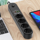 Przedłużacz listwy zasilającej ColorWay 4 gniazda/4 USB (typ C PD20W + 3 USB QC3.0) (45 W) 2 m czarny (CW-CHE44PDB) - obraz 9