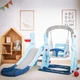 Гірка для дітей з гойдалкою Mealux Bunny (арт. KD-B261 Blue) - зображення 2