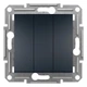 Выключатель трёхклавишный Schneider Electric Asfora антрацит EPH2100171 - изображение 1