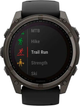 Smartwatch Garmin fenix 8 51mm Solar Sapphire Carbon Gray Dlc Titanium With Black and Pebble Gray Silicone Band (010-02907-11) - obraz 3