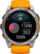 Smartwatch Garmin fenix 8 51mm AMOLED Sapphire Titanium with Spark Orange and Graphite Silicone Band (010-02905-11) - obraz 5