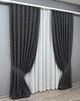 Комплект штор VR-Textil Лен Букле 150х270 2шт и Тюль 500х270 1810ш-115т Графитовый с белым 71-038/4 - изображение 2