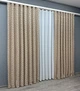 Комплект штор VR-Textil Лен Букле 200х270 2шт и Тюль 500х270 1812ш-115т Бежевый с белым 71-036/6 - изображение 3