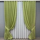 Комплект штор VR-Textil Лен Букле 150х270 2шт и Тюль 600х270 1805ш-115т Оливковый с белым 71-044/5 - изображение 1