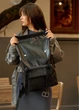 Женский городской рюкзак RollTop из экокожи для повседневного использования с регулируемым объемом и карманами, черный принт крокодил 60605 - изображение 7