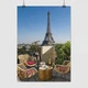 Постер Эйфелева Башня, вид из кафе, Париж, Paris, France, A3 42×30 см (id3711) - изображение 1