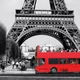 Постер Ейфелева Вежа та червоний автобус, Париж, Paris, France, A3 42×28 см (id3709) - зображення 2