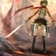 Постер Атака на титанов, Микаса Аккерман и останки титана, Attack on Titans, A3 30×42 см (id0478) - изображение 2
