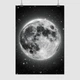 Постер Луна на фоне звёзд, Moon, A3 42×30 см (id4255) - изображение 1