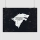 Постер Игра Престолов, Лого Старков, Лютоволк, GoT, Game of Thrones, A3 30×42 см (id0114) - изображение 1