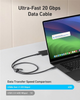 Kabel Anker USB-C - USB-C 240W 20 Gbps 4K Video Transfer Bio-Nylon 0.9 m Black (A80N1H11) - obraz 3