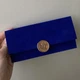 Конверт під гроші оксамитовий без підкладки розмір 16,6 х 8 з печаткою синього кольору. - зображення 2
