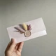 Конверт з дизайнерського паперу під гроші з декором та привітальною листівкою 16,6 х 8 см фіолетового кольору - изображение 5