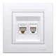 Комп'ютерна/телефонна розетка Schneider Electric Asfora RJ45/RJ12 кат. 5Е UTP біла EPH4900121 - зображення 2