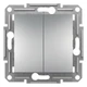 Выключатель двухклавишный Schneider Electric Asfora алюминий EPH0300161 - изображение 1