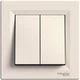Вимикач 2-клавішний Schneider Electric Asfora самозажимний крем EPH0300123 - зображення 1
