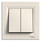 Перемикач 2-клавішний Schneider Electric Asfora самозажимний крем EPH0600123 - зображення 1