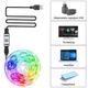 Умная светодиодная Smart LED лента RGB 5050 с Bluetooth приложением комплект 5 метров водостойкая от USB многоцветная самоклеющаяся блютуз диодная лед гирлянда ргб с пультом 5 вольт для подсветки и освещения - изображение 7