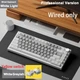 Механическая клавиатура Ajazz AK820 Mille-feuille Yellow Switches, серо-белая, белая подсветка, Hot-Swap, 75% формат, проводная - изображение 2