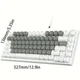 Механическая клавиатура Ajazz AK820 Mille-feuille Yellow Switches, серо-белая, белая подсветка, Hot-Swap, 75% формат, проводная - изображение 5
